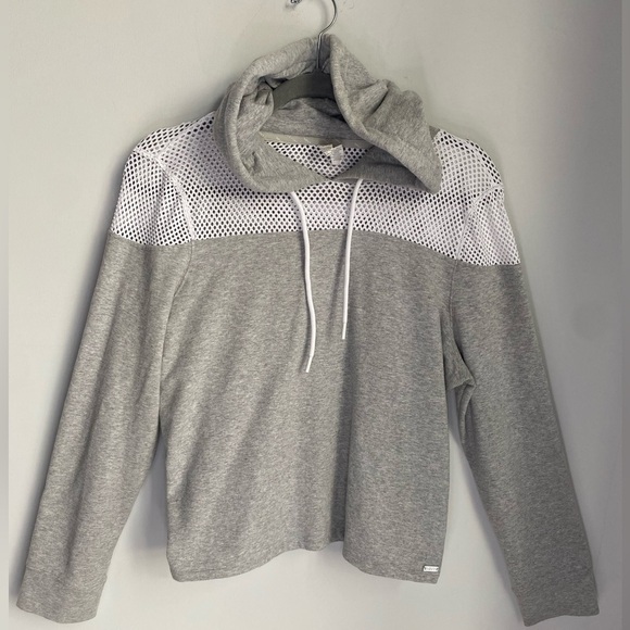 Marc New York Performance Hoodie Grey Sweatshirt White Mesh Details Size Large - Picture 1 of 10